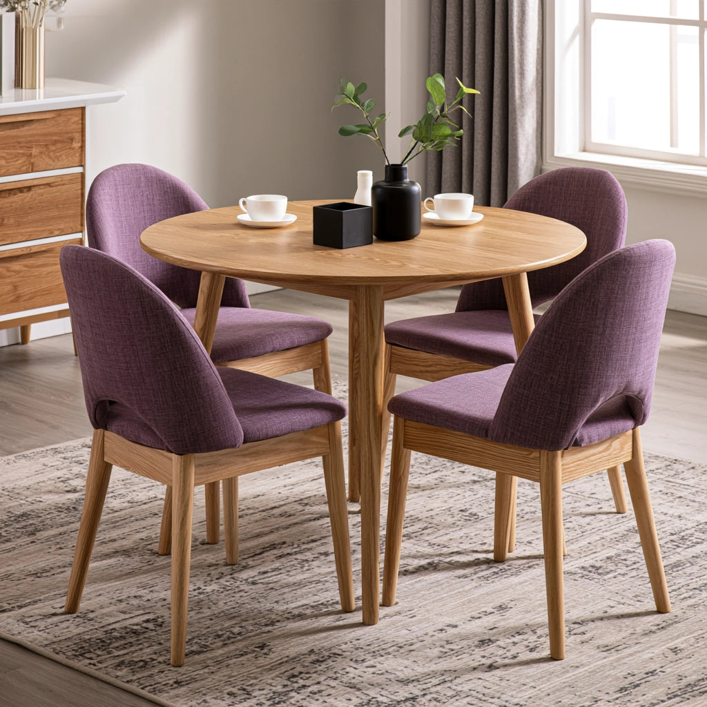 Table à manger en bois, coloris brun clair