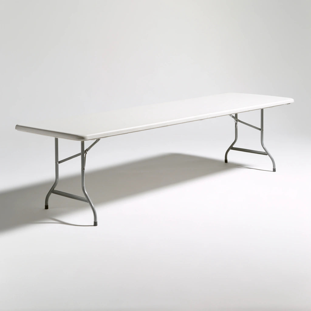 Table pliante rectangulaire aux lignes épurées, coloris gris