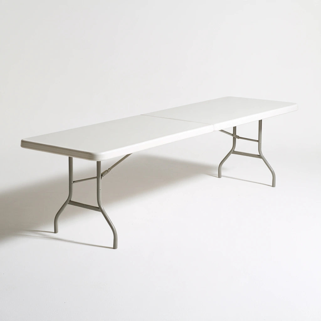 Table pliante rectangulaire aux lignes épurées, coloris gris