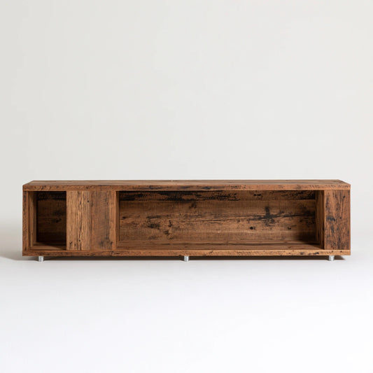 Étagère basse en bois en bois, coloris brun naturel