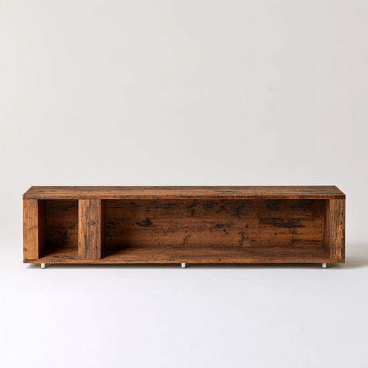 Étagère basse en bois en bois, coloris brun naturel