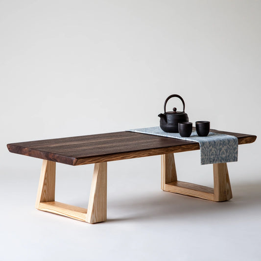 Table basse en bois, coloris brun naturel