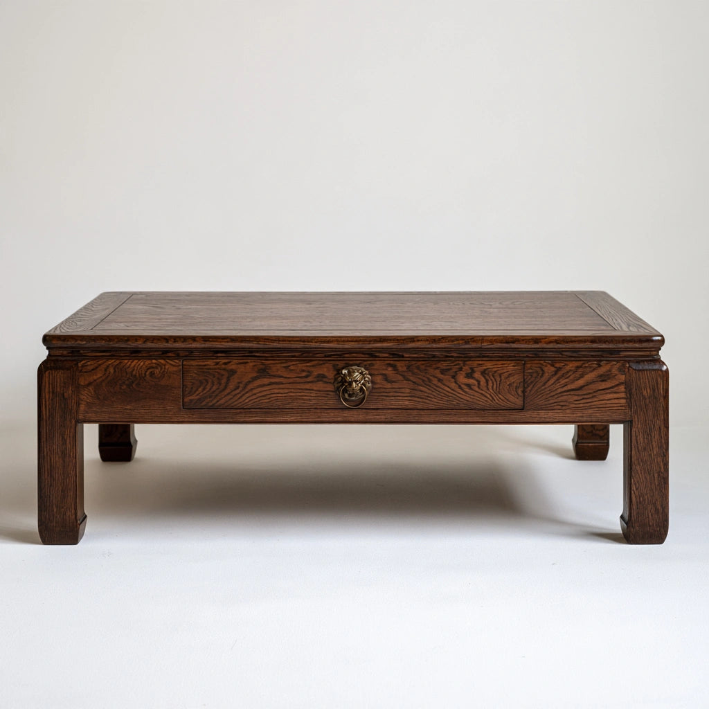 Table basse en bois, coloris brun foncé