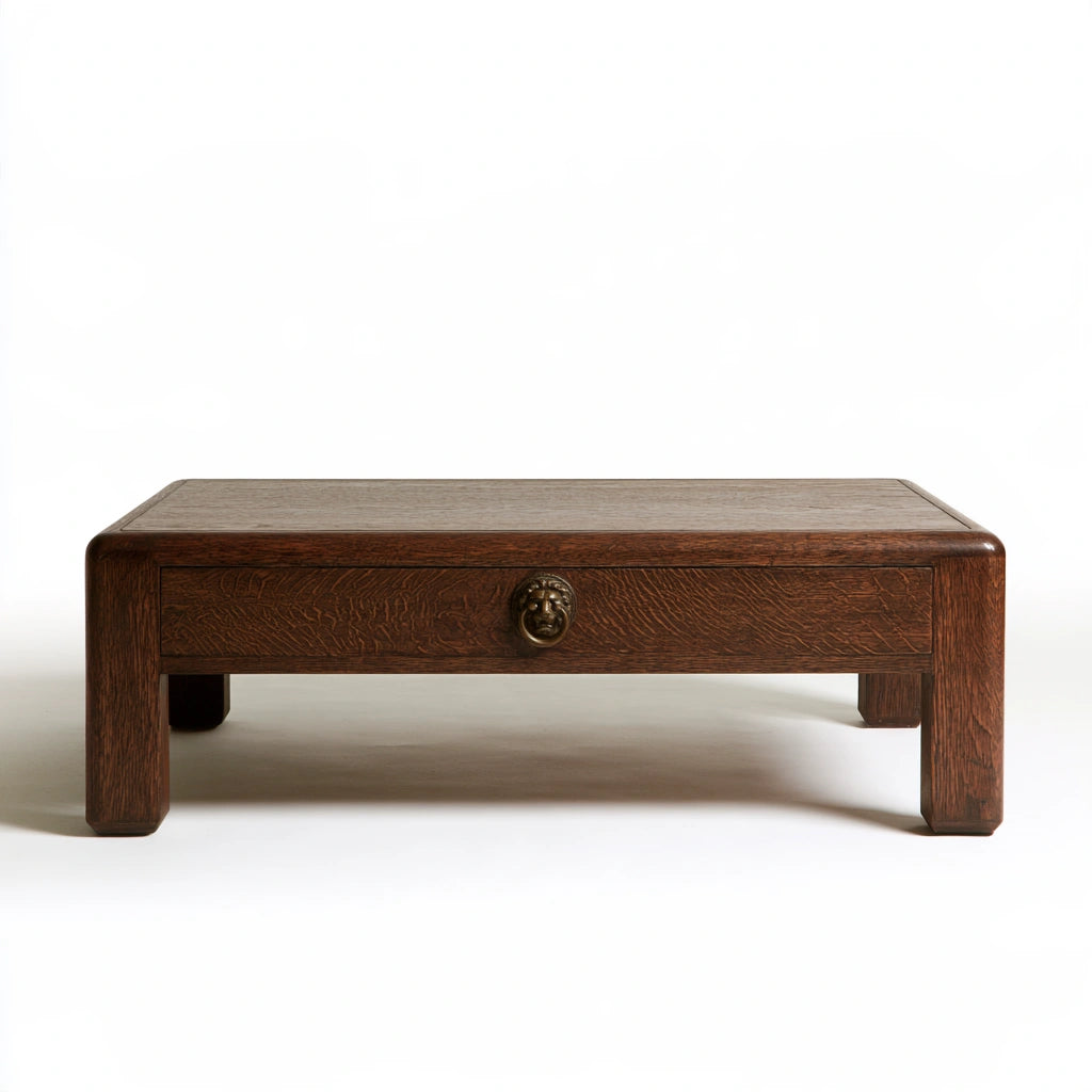 Table basse en bois, coloris brun foncé